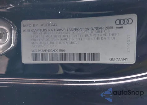 2016 Audi A5 2.0T Premium z USA, uszkodzony, nr VIN WAUM2AFH6GN001596